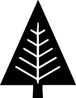 Beyaz Arkaplanda Kış Dekorasyonu için Güzel Yeni Yıl Çam Ağacı Logosu