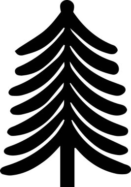 Beyaz Arkaplanda Dijital Sanatsal Çalışmalar İçin Güzel Yeni Yıl Çam Ağacı Çizimi