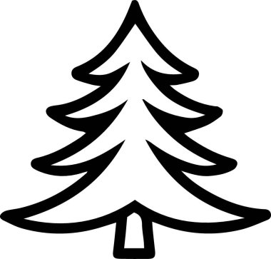 Monokrom Sanatında Mevsimsel Markalaşma için Güzel Mevsimlik Tatil Ağacı Sembolü