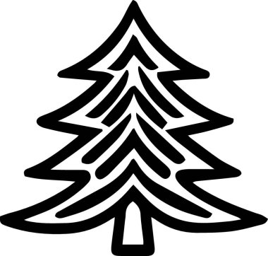 Monokrom Sanatında Güzel Kışlık Ağaç Tasarımı