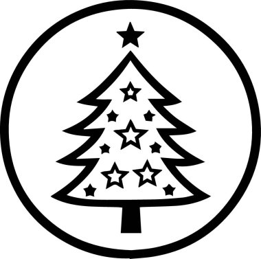 Düz Vektöre Davet Etmek İçin Cesur Tatil Evergreen Ağaç Resimleri