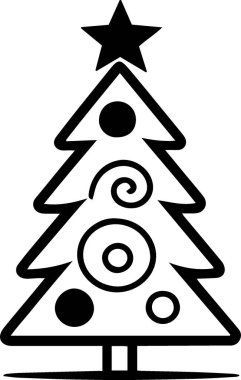 Modern Taslak Yılbaşı Arkaplanı için Cesur Yeni Yıl Çam Ağacı Grafiği