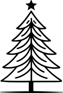 Şık Şekilde Şenlikli Davet Etmek İçin Kalın Mevsimlik Tatil Ağacı Sembolü