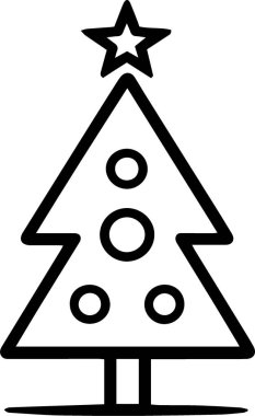 Yeni Yıl Çam Ağacı Çizim Olarak Sezonluk Markalaşma Simgesi