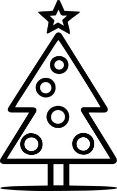 Monokrom Sanatında Mevsimsel Markalaşma İçin Büyüleyici Yeni Yıl Çam Ağacı Simgesi