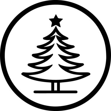 Büyüleyici Kış Ağacı Sanatsal Konferanslı Hediye Etiketi Sembolü