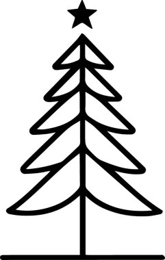 Temiz Çizgilerle Şenlikli Davet İçin Klasik Şenlik Ağacı Taslağı