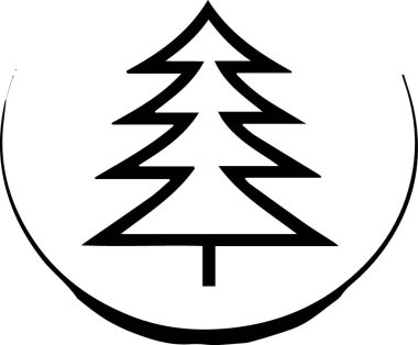 Klasik Kış Ağacı Silüeti Şenlikli Davet Etmek İçin Şenlikli Davet