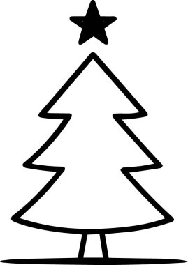 Klasik Vintage Stili Dijital Sanatsal Tasarım Kış Spruce Ağacı Tasarımı