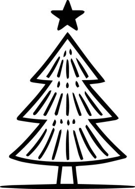 Modern Tasarımda Tebrik Kartı Tasarımı için Klasik Xmas Ağacı Logosu