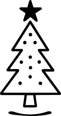 Çizgi Çizim Olarak Tebrik Kartı Tasarımı için Evergreen Noel Ağacı Logosunu Temizle