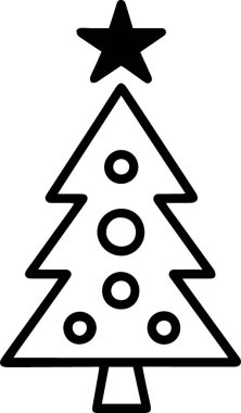 Monokrom Sanatında Yeni Yıl Kutlaması için Evergreen Noel Ağacı Logosunu Temizle