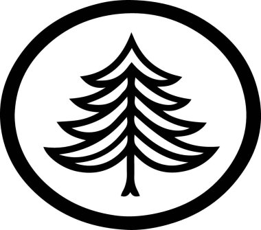 Monokrom Sanatında Tatil Posteri İçin Temiz Şenlik Ağacı Silueti