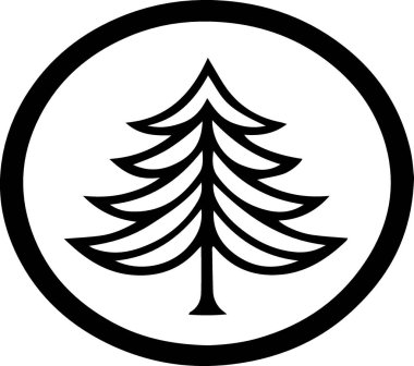 Klasik Tasarım Yazdırımı İçin Temiz Tatil Evergreen Ağacı Grafiği