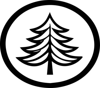 Klasik Biçimli Hediye Etiketi İçin Temiz Tatil Evergreen Ağaç Simgesi