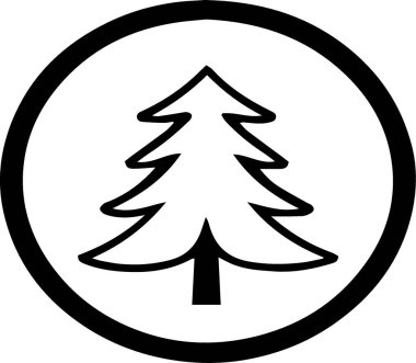 Temiz Tatil Evergreen Ağaç Resimleri Basit Siluet ile Yeni Yıl Kutlaması