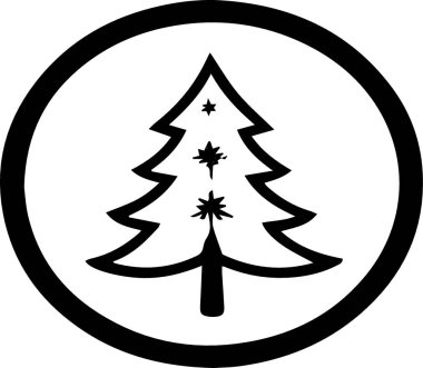 Temiz Çizgili Hediye Etiketi için Temiz Tatil Evergreen Ağaç Vektörü