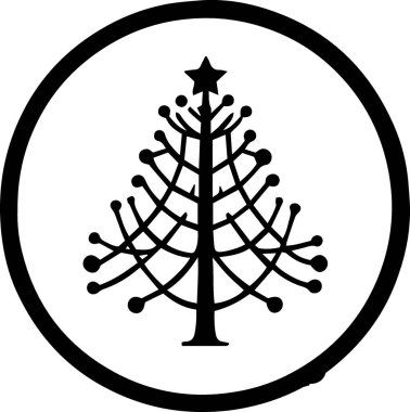 Temiz Yeni Yıl Çam Ağacı Zirvesi Temiz Çizgilerle Noel Arkaplanı