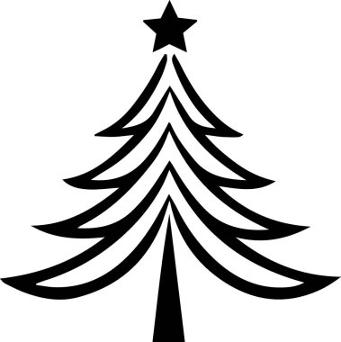 Yeni Yıl Çam Ağacı Çizim Çizimi Olarak Dijital Sanatsal Çalışmalar İçin Temiz Çizim