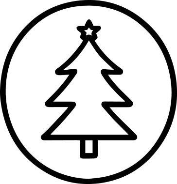 Vintage Biçimli Temiz Kış Ağacı İllüstrasyonu Tatil Teması