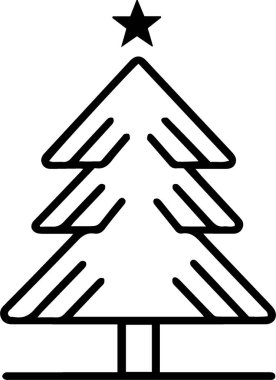 Modern Taslak Tatil Posteri için Çağdaş Evergreen Ağaç Vektörü