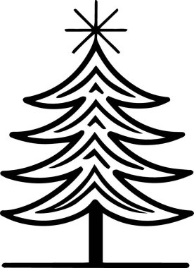 Temiz Çizgileri olan Günümüz Çam Ağacı Tatil Teması Tasarımı