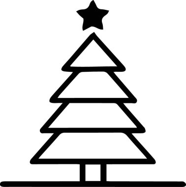 Monokrom Sanatında Yazdırma Tasarımı için Çağdaş Kışın Ağaç Grafiği