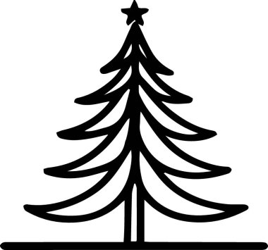 Beyaz Arkaplanda Tebrik Kartı Tasarımı için Çağdaş Kış Ağacı Logosu