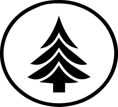 Basit Siluetli Yazdırma Tasarımı için Çağdaş Kış Spruce Ağacı Logosu
