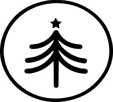 Monokrom Sanatında Mevsimsel Markalaşma İçin Çağdaş Kış Spruce Ağacı Logosu
