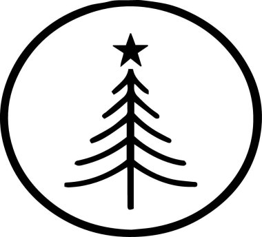 Zarif Şekilde Tatil Teması için Çağdaş Kış Çam Ağacı Vektörü