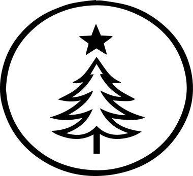 Beyaz Arkaplanda Hediye Etiketi için çağdaş Xmas Ağacı Vektörü