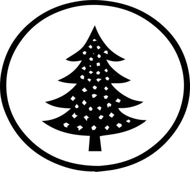 Sanatsal Yarışmayla Kış Dekorasyonu için Çağdaş Xmas Ağacı Vektörü