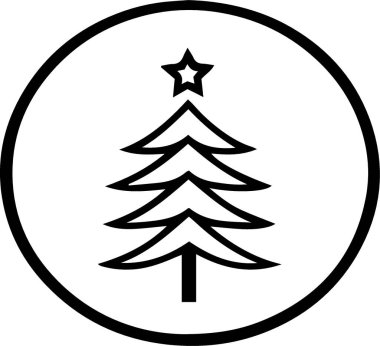Düz Vektör Sanatında Dijital Sanat İçin Yaratıcı Noel Ağacı Logosu