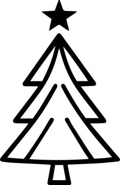 Modern Taslak Yılbaşı Arkaplanı İçin Yaratıcı Evergreen Noel Ağacı Simgesi