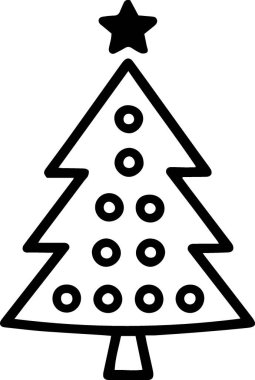 Basit Siluetli Yazdırma Tasarımı için Yaratıcı Festive Festive Festive Festive Fife Tree Çizimi