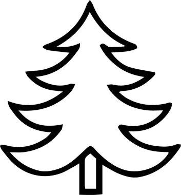 Çizgi Çizgisi Olarak Tatil Posteri için Yaratıcı Çam Ağacı Simgesi