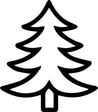 Basit Siluetli Tebrik Kartı Tasarımı için Yaratıcı Çam Ağacı Sembolü