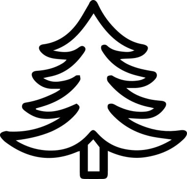 Asgari Baskı Tasarımı İçin Dekoratif Tatil Evergreen Ağaç Tasarımı