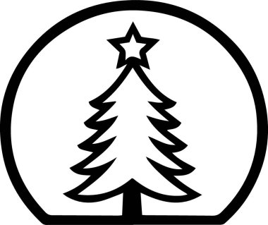 Yeni Yıl Dekoratif Çam Ağacı Resim Çizimi Olarak Dijital Sanat Simgesi