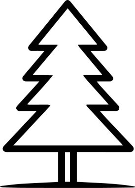 Düz Vektöre Şenlikli Davet İçin Dekoratif Tatil Ağacı Clipart