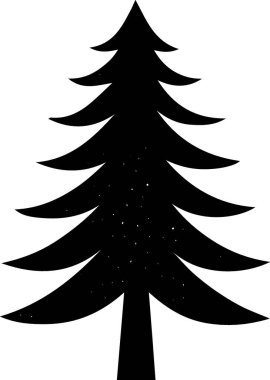 Vintage Stili Yeni Yıl Kutlaması için Dekoratif Xmas Ağacı Silüeti