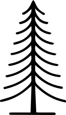 Temiz Çizgilerle Kutlama Davetiyesi İçin Ayrıntılı Evergreen Noel Ağacı Logosu