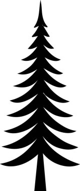 Vintage Kart Tasarımı için Ayrıntılı Tatil Evergreen Ağacı Clipart