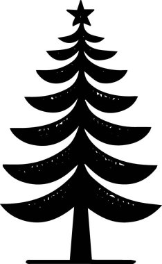 Şık Şekil Davetiyesi İçin Ayrıntılı Tatil Evergreen Ağaç Vektörü