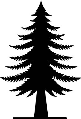 Eski Biçimli Hediye Etiketi için Ayrıntılı Tatil Çam Ağacı Vektörü