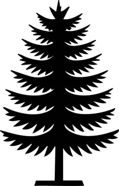 Ayrıntılı Yeni Yıl Çam Ağacı Sembolü Zarif Yazdırma Tasarımı