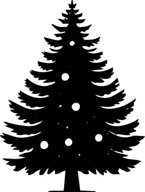 Modern Tasarımda Tebrik Kartı Tasarımı İçin Ayrıntılı Mevsimsel Tatil Ağacı Sembolü