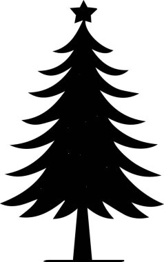 Modern Taslak Kış Dekorasyonu için Ayrıntılı Kışlık fidan ağacı Çizimi