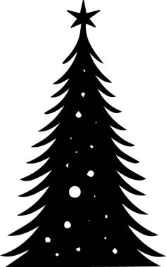 Temiz Çizgileri olan Ayrıntılı Xmas Ağacı Zirvesi